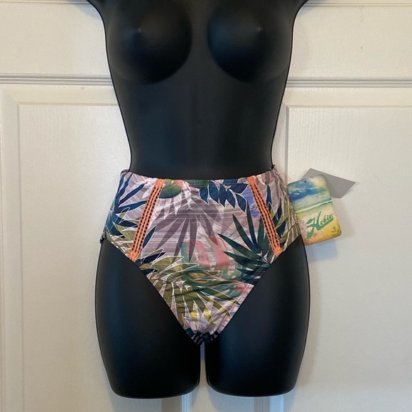 NWT🌴Hobie Festival Palm High Waist Swim Bottoms - Picture 2 of 11